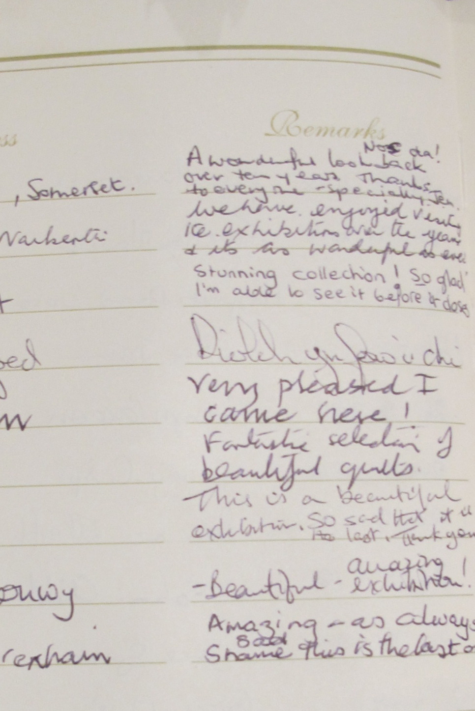 visitors book quotes Oct 2018