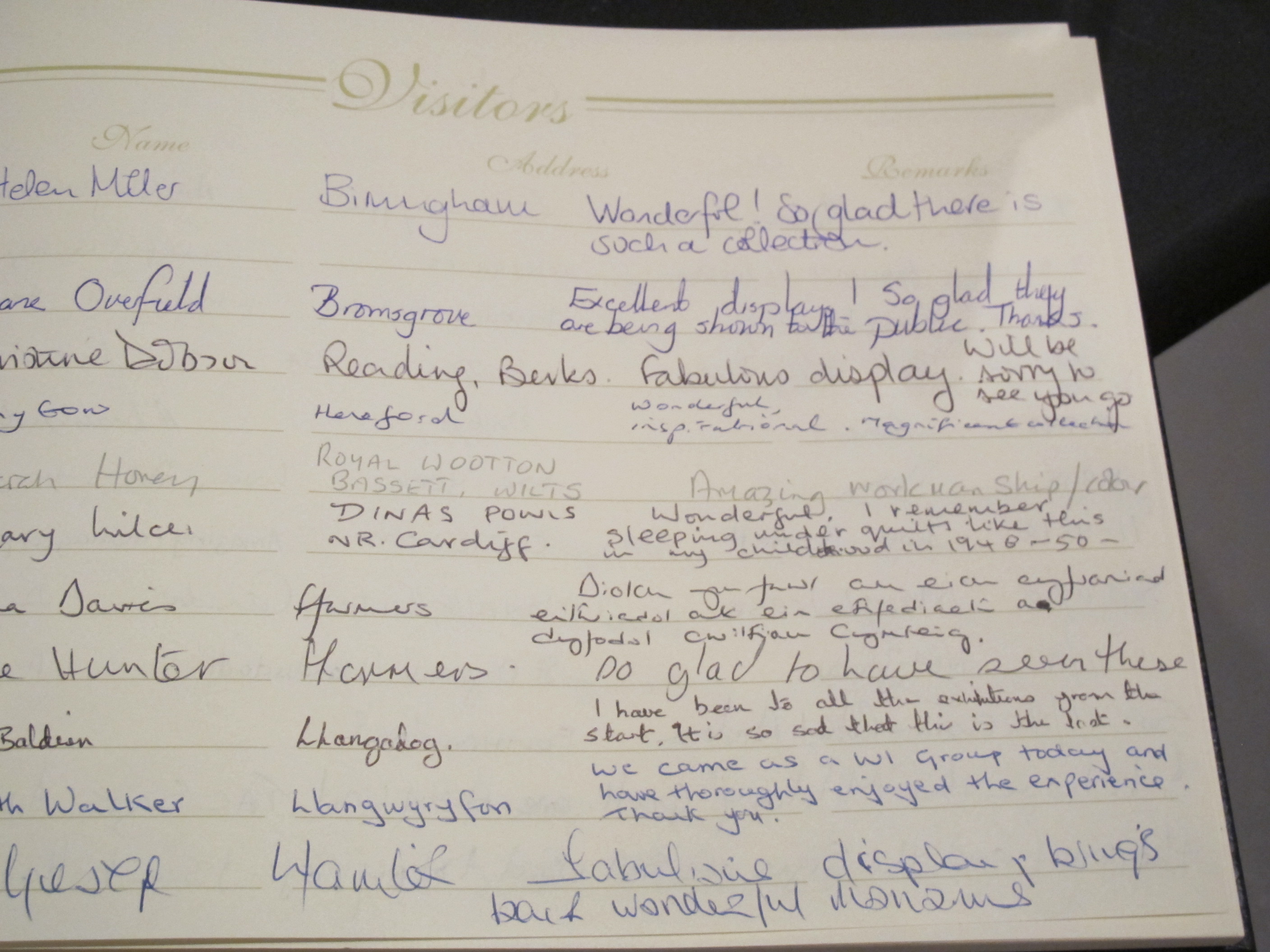 Visitor comments Summer 2018